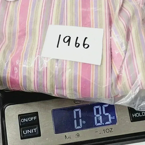 Lands' End Supper Fine 2 ply Yarn Button Down Striped Men's Dress Shirt 17/ L - Picture 6 of 6